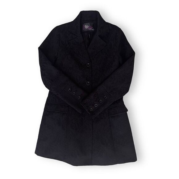 Buffalo David Bitton Black Paisley textured Coat Sz M​​​​ - Picture 13 of 14